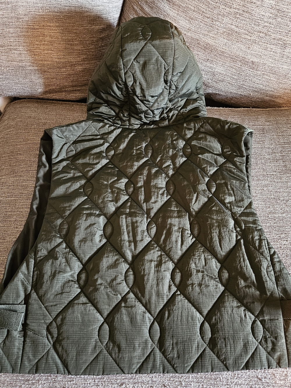 COS Olive Green Quilted Hooded Vest - Picture 2 of 3